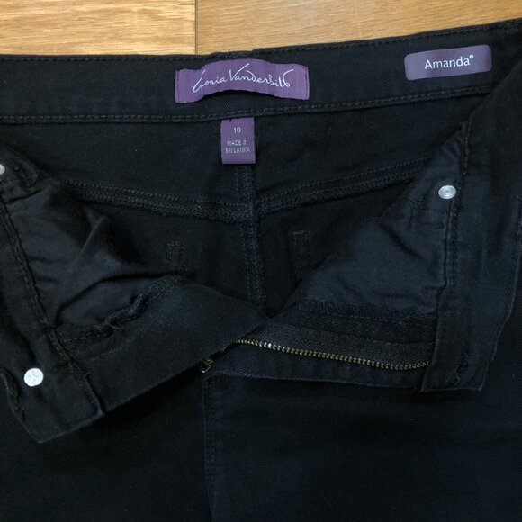 Gloria Vanderbilt Amanda Classic 5-pocket Straight Leg Black Jeans Size 10 Short - Picture 5 of 7